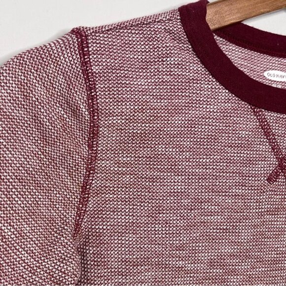 Old Navy Boys Size XS 5 Burgundy Waffle Long Sleeve Top Shirt Crewneck Casual - Picture 3 of 10